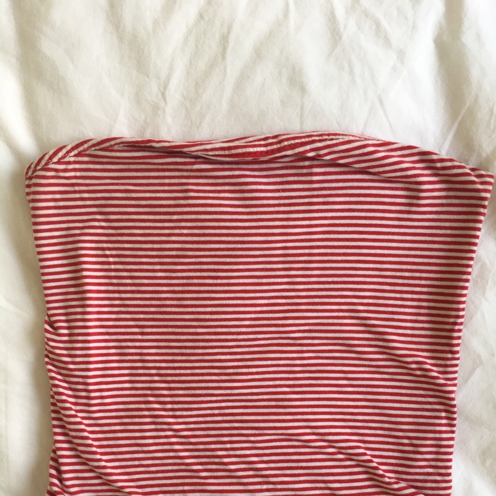 Brandy Melville red and white striped tube top